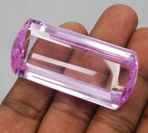 Natural 201.90 Ct Certified Brazilian Pink Kunzite Cushion Cut Loose Gemstone - Picture 1 of 13
