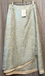 J Jill Midi New Womens Skirt Size 12 Pastel Blue Yellow Floral Lace Layered - Picture 1 of 14