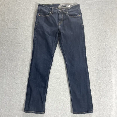 Volcom Jeans Straight Denim Mens Solver Modern Blue Stretch 29X27-Acual Size - Image 1 of 4