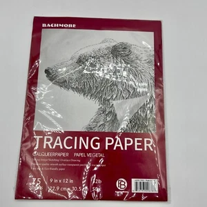 Bachmore Artist’s Tracing Paper Pad 75 Sheets Sketching Translucent White 9”x12” - Picture 1 of 3