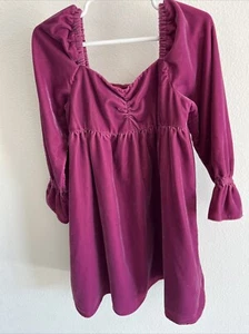 Janie And Jack Dress Velvet 5t Purple Festive Holiday Babydoll - Picture 1 of 9