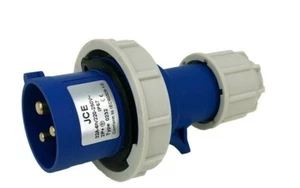 JCE 32 Amp 3 Pin Blue Trailing Plug 240V IP67 Waterproof. Caravan Camping Hook U - Picture 1 of 2