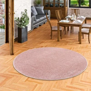 Hochflor Velours Teppich Luna Rosa Rund - Bild 1 von 5