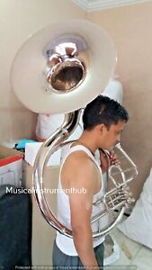 SOUSAPHONE 22" BELL SILVER POLISH MADE OF PURE BRASS+CASE + FREE FAST SHIPPING