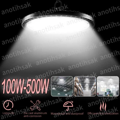 SUNYDEAL 100W 200W 300W 500W LED High Bay Light Factory Industrial Warehouse UFO Lights