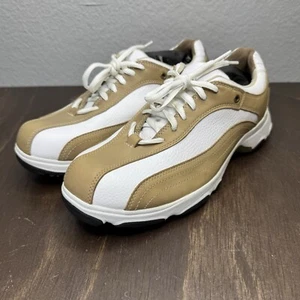Etonic Women Golf Shoes G-Sok Goodyear Brown-White Leather Lace-Ups - Size 10 M - Picture 1 of 15