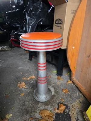 Juego de 5. Taburete de bar comedor cromado Ice Man Cave 1940/1950 corto 19" Foto 1 de 2