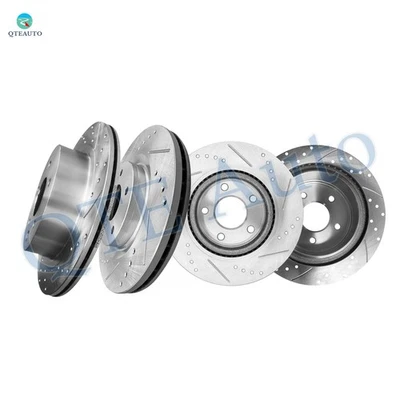 Conjunto de 4 rotores de disco de freio dianteiro 296-traseiro 292 perfurados para 2008-2013 Nissan Rogue - Imagem 1 de 4