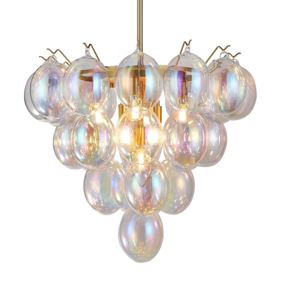 Lámpara de araña Artcraft Lighting AC11999 Globo 25" W - latón/iridiscente Foto 1 de 4