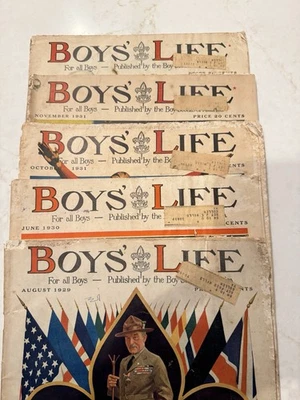 Boys' Life Boy Scout Vintage Magazines Aug 1929, Oct Nov Dec 1931, June 1930 - Image 1 of 4