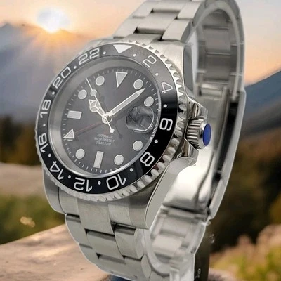 Reloj Hombre Personalizado 40mm Negro Buzos 'Sub' NH34 Seiko TMI Movimiento Automático 100mWR GMT  Foto 1 de 4