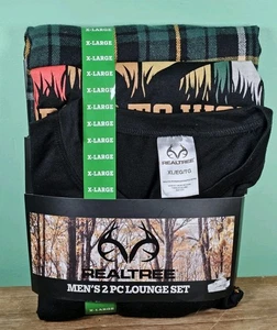 Realtree Set 2 Pezzi Lounge Uomo Nero/Verde Logo XL NUOVO CON ETICHETTE Pigiama Casual - Foto 1 di 2