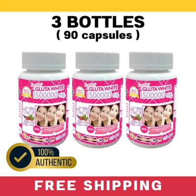 3x Blanco Gluta Supreme 1500000 Mg Forma de V Blanqueamiento Facial Anti Envejecimiento Foto 1 de 4