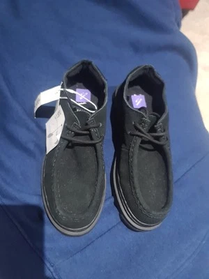 Boys  Black Suede Leather Casual Lace Up Shoes UK Size 1, Eur33 - Image 1 of 4