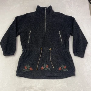 Vintage Bogner Sports Wool Blend Sweater Quarter-Zip Cinch Waist Embroidered - Picture 1 of 11