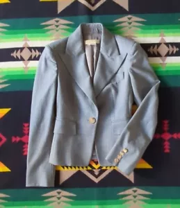 Michael Kors Gray Wool Fitted One Button Blazer Size 0 Made in Italy - Picture 1 of 18