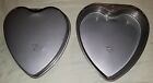 Lot of 2 vintage EKCO 9&quot; heart shaped cake baking pans tins 1165 Valentines