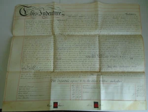 1856 vellum indenture regarding purchase and repairs of Welsh property & land. - Picture 1 of 2