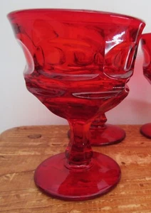 VINTAGE RUBY RED FOSTORIA ARGUS SHERBET 5" MINT (4) - Picture 1 of 8