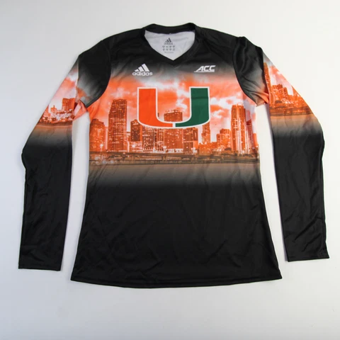 Miami Hurricanes adidas Long Sleeve Shirt Women's Black/Orange New Cover