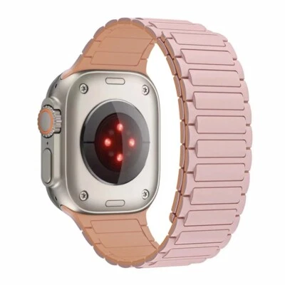 Silicone Magnetic Band Strap for Apple Watch 5-10/SE/Ultra 2 49mm 46mm 45/41mm - Image 1 of 4