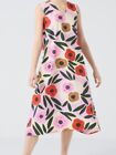 Marimekko x Uniqlo Pink Floral 2024 V-Neck Sleeveless Flare Dress Size Large
