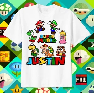 Super Mario Brothers Custom T-shirt Personalize tshirt Birthday gift, Tee, Bros - Picture 1 of 2