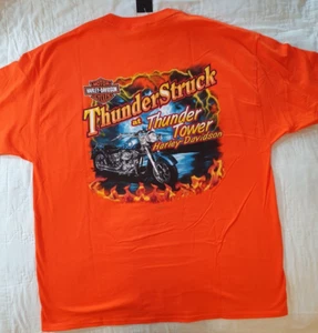 New Harley Davidson ThunderStuck Thunder Tower Columbia SC Orange Tee T Shirt XL - Picture 1 of 14