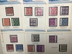 Scott #1030-1053 Hamilton postfrisch NH 1954 LIBERTY Platte # Blöcke Halterungen Ace Seiten - Bild 1 von 7