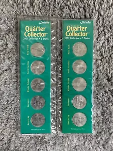* 2 POCKET QUARTER COLLECTOR 5 STATES 2001 COLLECTION Philadelphia Denver Mint - Picture 1 of 5