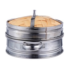 1 Set of Lightweight Portable Food Steamer Steam Basket with Lid