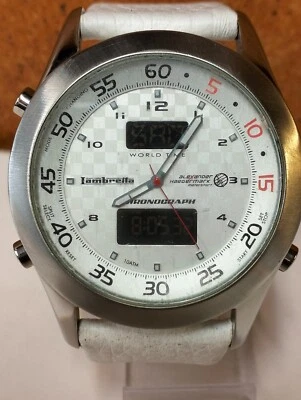 LAMBRETTA ANA-DIGI QUARTZ WHITE DIAL MEN'S WORKING VINTAGE WATCH - Image 1 of 4