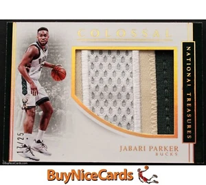 2016 Jabari Parker National Treasures Colossal Jumbo Patch # 37 Jersey #12/25 - Picture 1 of 2