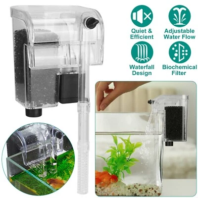 Aquarium Waterfall Filter Pump Fish Tank Hang External Oxygen Pump Water Filter