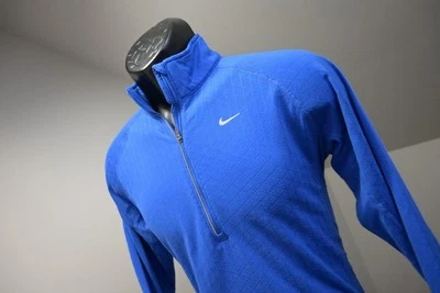 Nike работает 1/4 молнии куртка Dri Fit синий флис Athletic женщин размер большой - Изображение 1 из 4