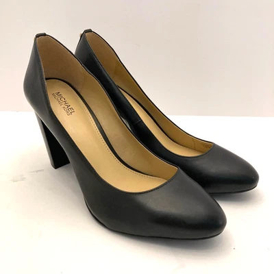 Zapatos de salón Michael by Michael Kors de cuero negro para mujer 7,5 EU 38 tacón alto bloque Foto 1 de 4