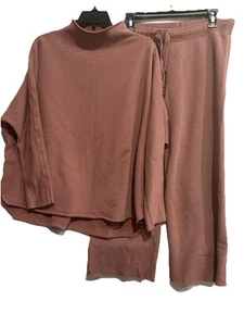 Frank & Eileen Tee Lab 2 Piece Active Wear Sweatpants Sweatshirt Mauve Sz Med - Picture 1 of 19