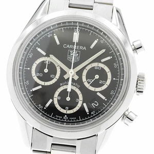 TAG HEUER WATCH CV2113-0 CARRERA CHRONOGRAPH AUTOMATIC STAINLESS STEEL BLK MEN'S - Picture 1 of 6