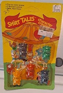 Vintage Shirt Tales Panosh Place Crayons In Original Packaging NEW OLD STOCK EUC - Picture 1 of 3