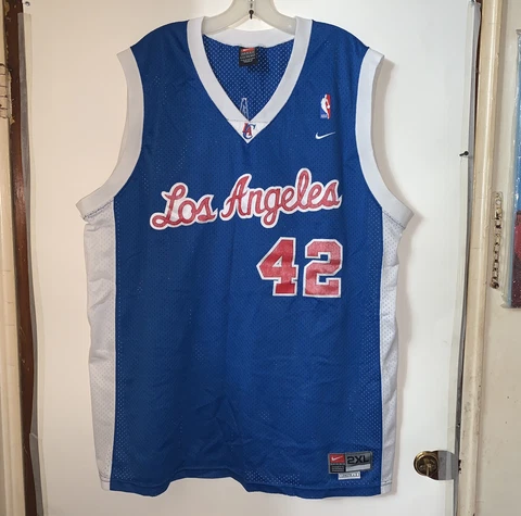 Nike Team NBA Los Angeles Mens Jersey Clippers Brand #42 V Neck Elton Blue 2XL Cover
