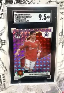 CARTA CALCIO/CALCIO CRISTIANO RONALDO 43/49 VIOLA PRIZM 9,5 GRADO SGC - Foto 1 di 3