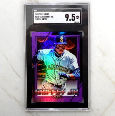 Ken Griffey Jr 2020 Topps Fire #176 Purple Refractor Parallel!  /99 SGC 9.5 MINT - Image 1 of 2