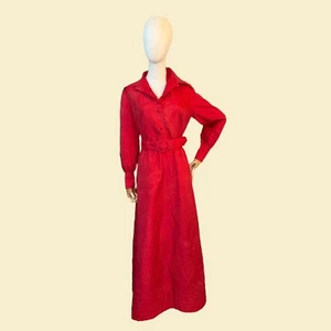 Vintage Lord & Taylor Teahouse Silk Maxi Dress Vintage Size 12 Estimated Size S - Picture 1 of 19