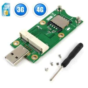 Mini Wireless PCI-E to USB Adapter with SIM Card Slot for 3G 4G WWAN/LTE Module - Picture 1 of 1