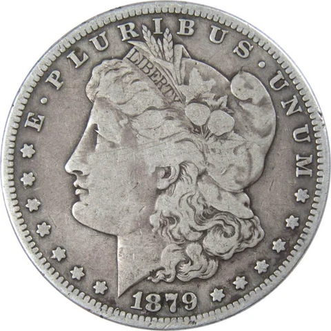 1879 S Morgan Dollar VG Very Good 90% Silver $1 US Coin Collectible Cover