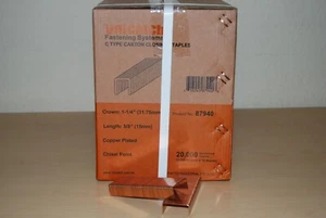 1Case C-58 " 1-1/4"X 5/8" Box Staples for Manual & Pneumatic Staplers 20,000 - Picture 1 of 1