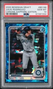 2020 Bowman Draft Sapphire Edition Julio Rodriguez Seattle Mariners PSA 10 - Picture 1 of 2
