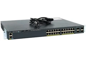 WS-C2960X-24PS-L KATALIZATOR CISCO 2960-X 24-PORTOWY ETHERNET 4-PORTOWY PRZEŁĄCZNIK SFP 1GB - Zdjęcie 1 z 7