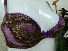 Agent Provocateur 36A bra violet snake silk NEW Kimberley padded demi cup purple
