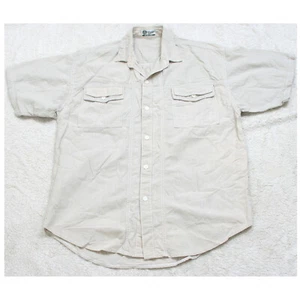 Grand Slam Crispa Beige Men's Two Pocket Dress Shirt Short Sleeve Medium 1-288 - Picture 1 of 4